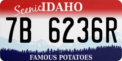 ID license plate 7B6236R