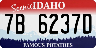 ID license plate 7B6237D
