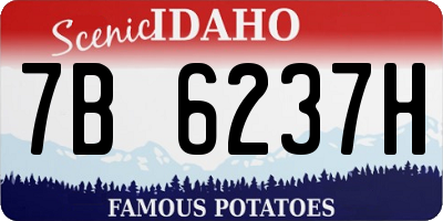 ID license plate 7B6237H
