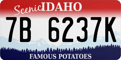 ID license plate 7B6237K