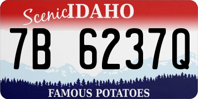 ID license plate 7B6237Q
