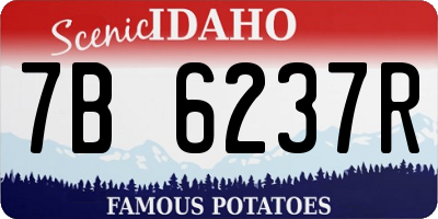 ID license plate 7B6237R