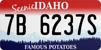 ID license plate 7B6237S