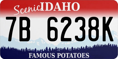 ID license plate 7B6238K