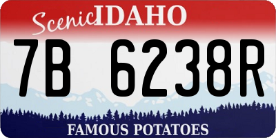 ID license plate 7B6238R