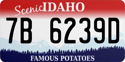 ID license plate 7B6239D