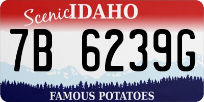 ID license plate 7B6239G