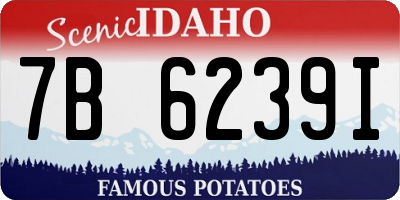 ID license plate 7B6239I