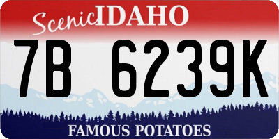ID license plate 7B6239K