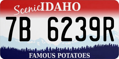 ID license plate 7B6239R