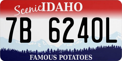 ID license plate 7B6240L