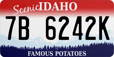 ID license plate 7B6242K