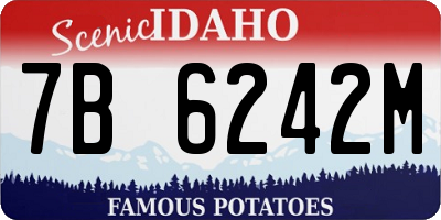 ID license plate 7B6242M