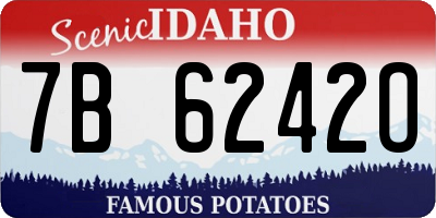 ID license plate 7B6242O