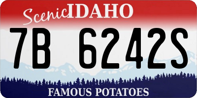 ID license plate 7B6242S