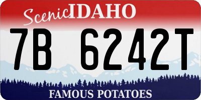 ID license plate 7B6242T