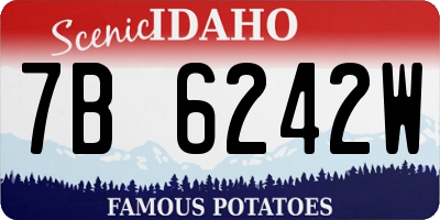ID license plate 7B6242W
