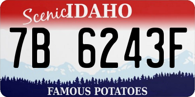 ID license plate 7B6243F