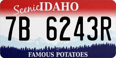 ID license plate 7B6243R