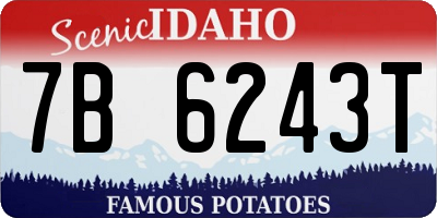 ID license plate 7B6243T