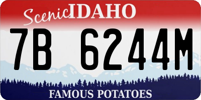 ID license plate 7B6244M