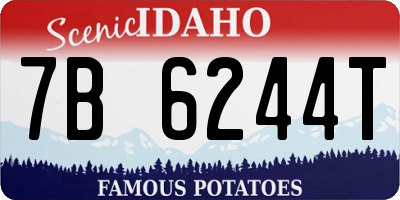 ID license plate 7B6244T