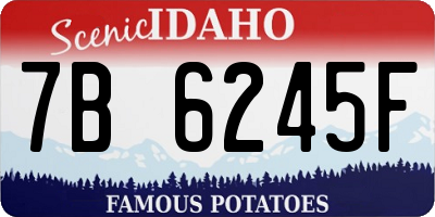 ID license plate 7B6245F