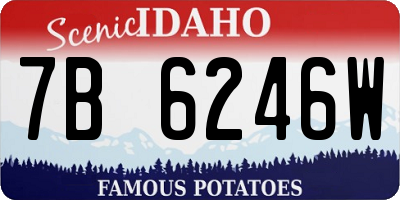 ID license plate 7B6246W