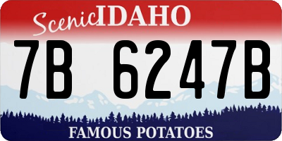 ID license plate 7B6247B