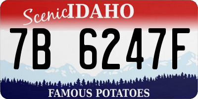 ID license plate 7B6247F