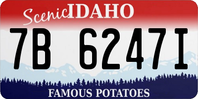 ID license plate 7B6247I