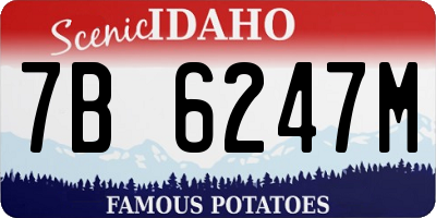 ID license plate 7B6247M