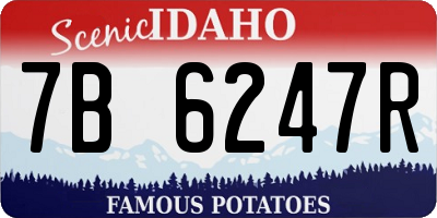 ID license plate 7B6247R