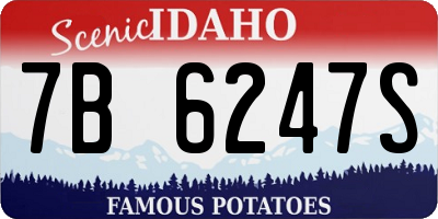 ID license plate 7B6247S
