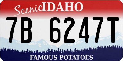 ID license plate 7B6247T