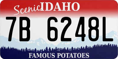 ID license plate 7B6248L