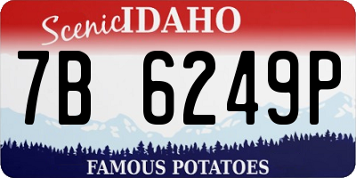 ID license plate 7B6249P