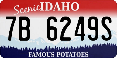 ID license plate 7B6249S