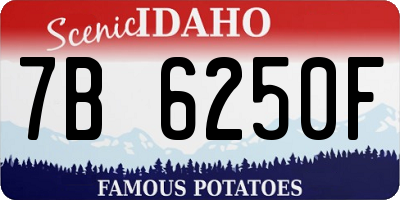 ID license plate 7B6250F