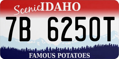 ID license plate 7B6250T