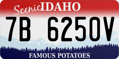 ID license plate 7B6250V