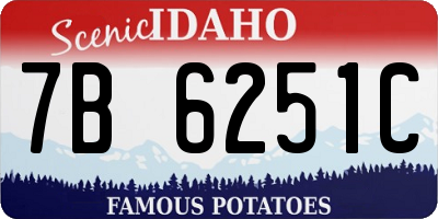 ID license plate 7B6251C