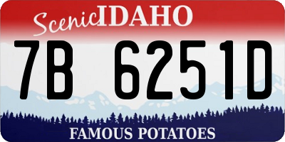 ID license plate 7B6251D