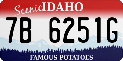 ID license plate 7B6251G