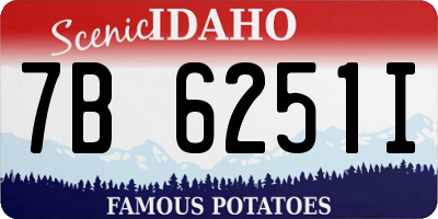 ID license plate 7B6251I