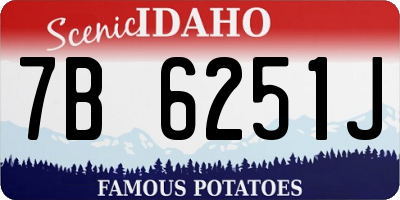 ID license plate 7B6251J