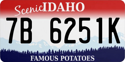 ID license plate 7B6251K