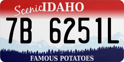 ID license plate 7B6251L