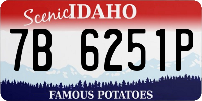 ID license plate 7B6251P