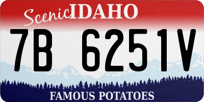 ID license plate 7B6251V